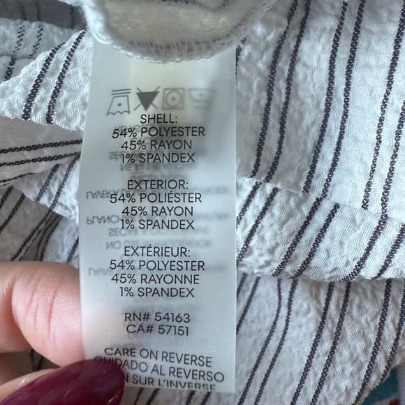 Calvin Klein Striped Sleeveless Cropped Jumpsuit Wide Leg Size 12 Workwear Chic - Picture 5 of 9